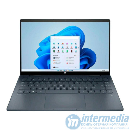 Ноутбук HP Pavilion X360 14-EK0013DX i3-1215U (up to 4.4GHz), 8GB DDR4, 1TB SSD m2 NVMe, 14" FHD 360° IPS Touch, Iris Xe Graphics, USB Type-C, WiFiac, BT 5.0, HDCam, (E+R), WIN11H, ENG-RUS, темно сини - Интернет-магазин Intermedia.kg