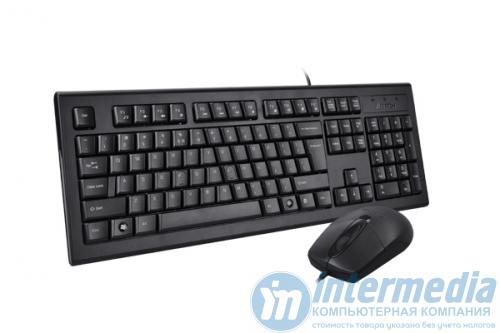 Клавиатура + Мышь A4TECH KR-8572 (KR-85+OP-720), мембранная, 104btns, 1200dpi, 4btns, USB, 1.5 м, Черный