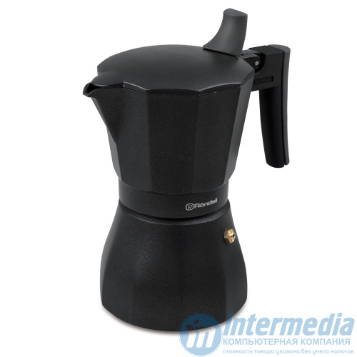 Гейзерная кофеварка Rondell RDS-499 Объем 0,35 литра, Материал алюминий, Цвет серый.