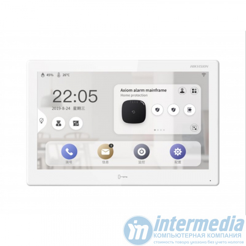 IP монитор видеодомофона HIKVISION DS-KH9510-WTE1 WHITE 10,1"(STD) Touch-Screen,Android,PoE,WiFi