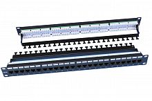 PP3-19-24-8P8C-C6-110D Hyperline Патч-панель 19", 1U, 24 порта RJ-45, категория 6, Dual IDC, ROHS, цвет черный (задний кабельный организатор в комплекте) шт - Интернет-магазин Intermedia.kg
