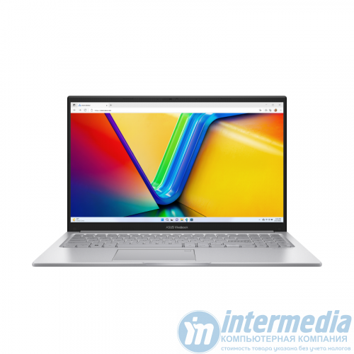 Asus X1504ZA Core i7-1255U (up to 4.7Ghz) 40GB DDR4, 2TB SSD, 15.6" FHD WVA(IPS)USB 2.0/Type-C/2xUSB 3.2, 1xHDMI 1.4, 1xDC-in, DOS, ENG-RUS, быстрая зарядка, Antimicrobial Guard Plus, серебро - Интернет-магазин Intermedia.kg