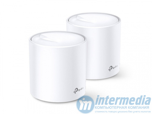 Mesh Wi-Fi система TP-LINK Deco X60(2-PK) AX5400 Dual-Band, 2402Mb/s 5GHz+574Mb/s 2.4GHz, 2xWAN/LAN