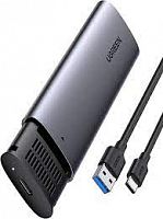 Корпус для жесткого диска UGREEN CM400 M.2 SATA/NVME (кабель USB 3.0 - USB-C в комплекте, серый) 90264 - Интернет-магазин Intermedia.kg