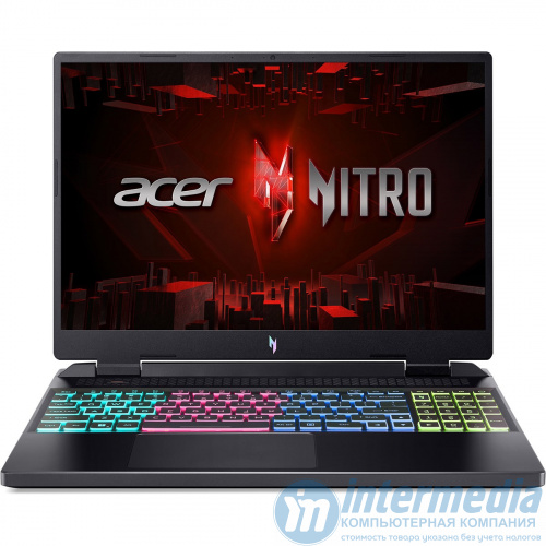 Acer Nitro 16 AN16-41-R5KC NH.QLJAA.001 AMD Ryzen 9 7940HS (4.00-5.20GHz), 16GB DDR5, 1TB SSD, NVIDIA RTX 4070 8GB GDDR6, 16"WQXGA (2560x1600) 165Hz IPS, WiFi ax, BT 5.1, HD WC, CR, Win 11 Hom - Интернет-магазин Intermedia.kg