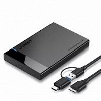 Корпус для жесткого диска UGREEN US221 2,5" (кабель USB3.0 - SATA III в комплекте), чёрный    30848 - Интернет-магазин Intermedia.kg