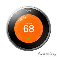 Беспроводной смарт термостат Google Nest Learning Smart Thermostat, 3rd Generation, Stainless Steel (T3007ES) - Интернет-магазин Intermedia.kg