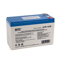 Батарея SVC AV9-12/S, свинцово-кислотная 12В 9Ач, вес 2,5 кг, размер в мм:151*65*100 - Интернет-магазин Intermedia.kg