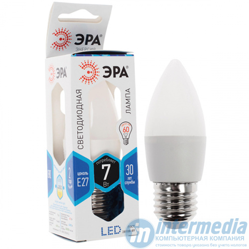 Лампа ЭРА STD LED B35-7W-840-E27