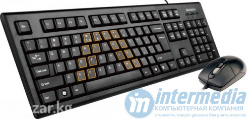Клавиатура + Мышь A4TECH KR-8572 (KR-85+OP-720), мембранная, 104btns, 1200dpi, 4btns, USB, 1.5 м, Че