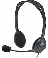Наушники Гарнитура Stereo Headset H111, серая, длина кабеля 1,8 м, разъем 3,5 мм, микрофон с функц. - Интернет-магазин Intermedia.kg