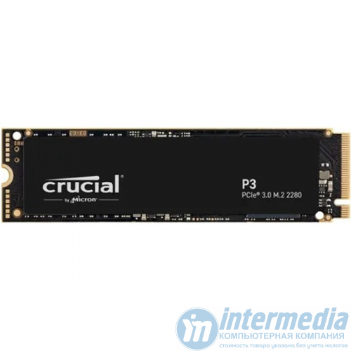 Диск SSD 500GB Crucial [CT500P3SSD8] P3 NVMe m2 (2280), 3D NAND, Read, Write up 3500, 1900MB