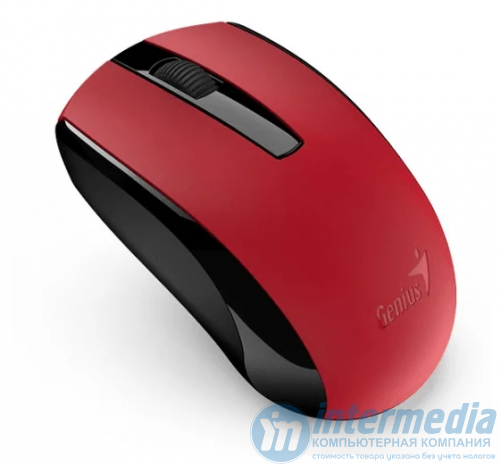 Беспроводная мышь Genius ECO-8100, оптическая, USB, 1600 dpi, Red