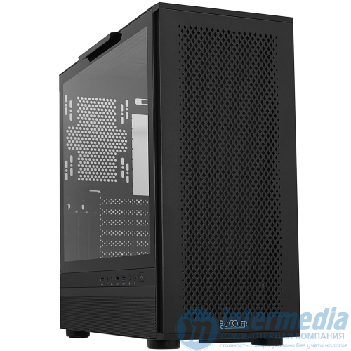 Корпус PC Cooler ME200 MESH BK ATX 1xUSB 3.0, 2xUSB 2.0, HDAudio, 4x2,5" SSD, 2x3,5" HDD, 3*120mm Front RGB FAN,Tempered Glass, 432x225x495mm, Black