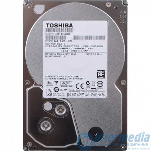 Жесткий Диск 2TB Toshiba 7200rpm 64Mb 3.5" [DT01ACA200]