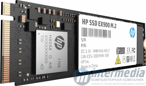 Диск SSD HP EX900 M.2 2280 PCIe 1TB Gen3x4 NVMe Read / Write: 2100/1700MB [5XM46AA#ABB]