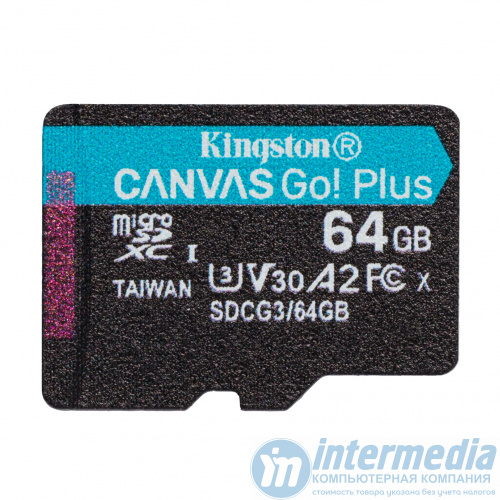 Карта памяти micro Secure Digital Card (Trans Flash) 64B HC10 KINGSTON Canvas Go Plus 170R A2 U3 V30