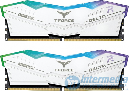 Оперативная память DDR5 Team Group T-Force Delta RGB 64GB (2x32GB) 6000MHz CL38 White (FF4D564G6000HC38ADC01)