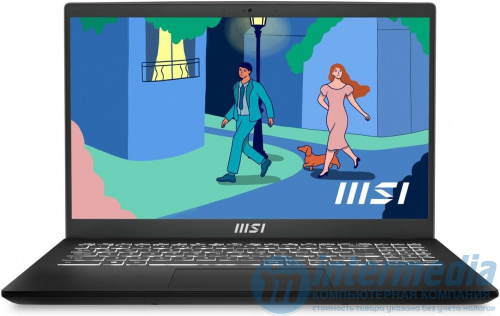 MSI Modern Intel Core i7-1255U(3.50-4.70Ghz), 16GB DDR4, 1TB SSD NVMe, 15.6" FHD IPS, Intel Arc A370M 4GB, WiFi 5 ax, BT, клав.с подсв., Windows 11 Home, Eng-Rus, черный - Интернет-магазин Intermedia.kg
