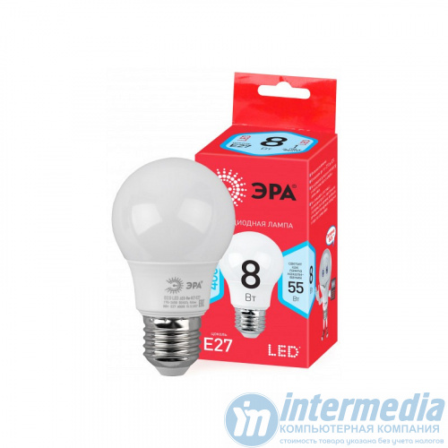 Лампа ЭРА RED LINE ECO LED A55-8W-840-E27