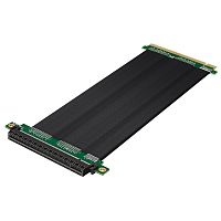 Райзер-шлейф RISER PCI-E 16x to 16x black (для видеокарт, правый, термостойкий,260mm) - Интернет-магазин Intermedia.kg