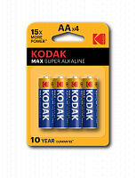 Батарейка Kodak АА MAX LR6-4BL 1.5V щелочная (алкалиновая) (4шт блистер) - Интернет-магазин Intermedia.kg