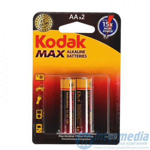 Батарейка Kodak MAX LR6-2BL AA (блистер 2 шт)