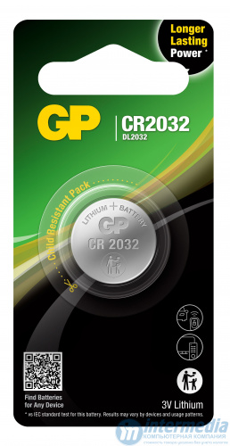 Батарейка GP CR2032 3V литиевая (2шт блистер)