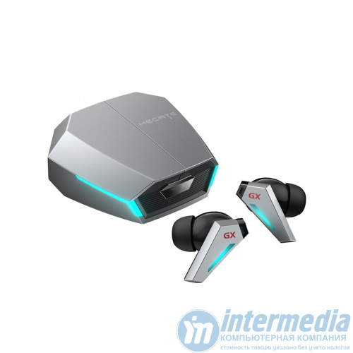 Наушники Edifier GX07, Bluetooth, Без крепления, Внутриканальные, RGB, Микрофон, Серый
