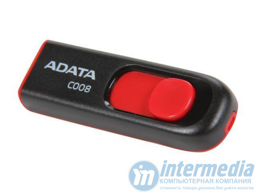 Флеш карта ADATA 16GB C008 USB 2.0 Read up:30Mb/s/Write up:20Mb/s Black-Red