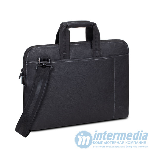 Сумка RivaCase 8930 (PU) black slim Laptop bag 15,6" - Интернет-магазин Intermedia.kg