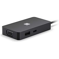 USB-хаб Microsoft SWV-00001 Travel Hub 1xUSB 3.1 Gen 2 Type-C (10 Gbps), 1xUSB 3.2 Gen 2 (10 Gbps), 4K HDMI 2.0 (60Hz) port, VGA port, Ethernet port (10/100/1000 Mbps), Black - Интернет-магазин Intermedia.kg