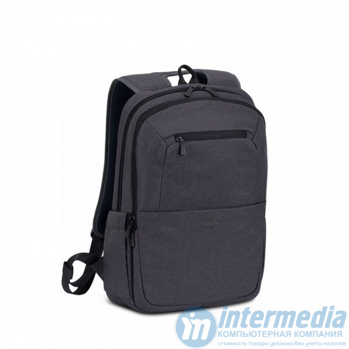 Сумка для ноутбука RivaCase 7760 15.6" Рюкзак в спортивном стиле. Черный. Ремешок крепления, карман для телефона, карман для бутылки, плечевой ремень, возможность крепления на тележку - Интернет-магазин Intermedia.kg