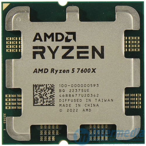 Процессор AMD RYZEN 5 7600X 4.7-5.3GHz,32MB Cache L3, 6Cores + 12Threads,Tray, Raphael