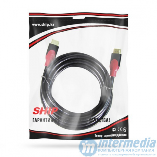 Интерфейсный кабель SHIP SH6016-3P, HDMI-HDMI, 30В, Пол. пакет, Контакты с золотым напылением, 3 м, Чёрный