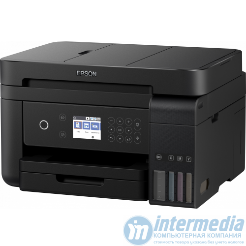 МФУ Epson L6190 (Printer-copier-scaner-fax, A4, 33/20ppm (Black/Color), 64-256g/m2, 4800x1200dpi, 1200?2400 scaner, LCD 6.1 cm, Dublex, ADF, USB, Wi-F