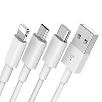 Кабель  USB TO MicroUSB,Type-c, Lightning CABLE 100cm  для зарядки - Интернет-магазин Intermedia.kg