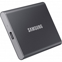 Внешний твердотельный накопитель SSD 1TB Samsung T7 Portable MU-PC1T0T, USB 3.2 Gen 2 Type-C, USB 3.2, Read/Write up to 1050/1000MB/s, Grey - Интернет-магазин Intermedia.kg