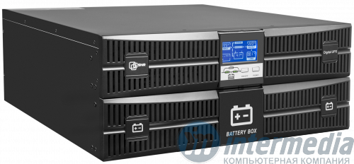 ИБП SNR-UPS-ONRT-10000-INT ИБП серии Intelligent, on-line, мощность 10 кВА/9 кВт, со встроенными АКБ 12В/9Ач х 16, ток заряда до 1А, фаза 1:1 шт