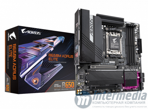 M/B AM5 GIGABYTE B650M AORUS ELITE AX/4xDDR5/2xM.2/1xPCI-EX16 5.0/4xSATA/Wi-Fi 6E Module/PS-2/4xUSB2.0/7xUSB3.2/USB Type-C/HDMI+DP