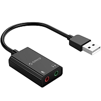 Звуковая карта внешняя USB ORICO SKT2-BKBP USB 2.0, 3.5mm microphone, 3.5mm earphone, 10cm, 26*43*12mm - Интернет-магазин Intermedia.kg