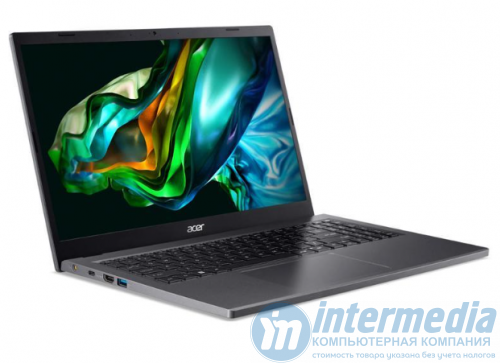 Acer Aspire 5 Intel Core i3-1315U (up to 4.5Ghz), 15.6" FHD IPS, Integrated, 8GB DDR5, 256GB SSD NVMe, DOS, 50Wh Li-ion battery, 65W, Eng+Rus, Steel Gray [NX.KHJER.009] - Интернет-магазин Intermedia.kg