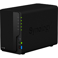Сетевое хранилище Synology DS220+ Intel Celeron J4025 (2.00-2.90GHz), 2GB DDR4, 2.5"+3.5"/2.5" SATA, RAID 0,1,JBOD,Synology Hybrid, 2xUSB 3.1, 2xLAN, Cloud, Black - Интернет-магазин Intermedia.kg