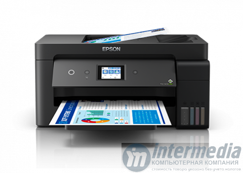 МФУ Epson L14158 (Printer(A4,A3 из верхнего лотка до 20 листов)-copier(A4)-scaner(A4)-fax, 17/9ppm (Black/Color), 4800x2400 dpi, 64-256g/m2, 1200x2400 scaner/copier,LCD 6.1 cm Wi-Fi,ADF(A4),чернила 00