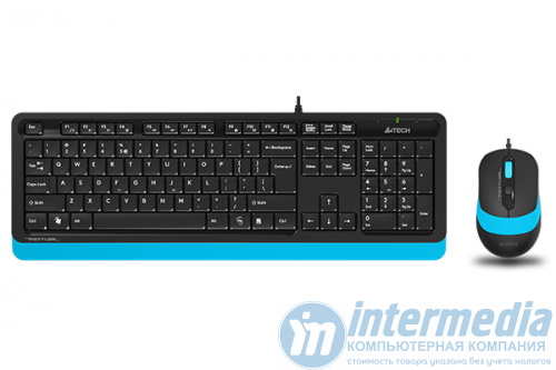 Клавиатура + Мышь A4Tech Fstyler F1010, Оптическая Мышь, USB, 1600DPI, Длина кабеля 1,5 метра, Анг/Рус, Orange