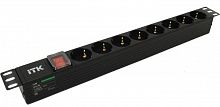 PH12-8D3 ITK PDU 8 розеток нем. ст, с LED выкл, 1U, без шнура, вх. С14 шт - Интернет-магазин Intermedia.kg