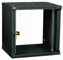 LWE5-06U64-GF ITK Шкаф LINEA WE 6U 600x450мм дверь стекло черный, LWE5-06U-600-MW Стенка задняя для шкафа шт - Интернет-магазин Intermedia.kg
