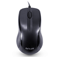 Мышь Delux DLM-388OUB, 3D, Оптическая, 800dpi, USB, Длина кабеля 1,6 метра, Размер: 115,5*39,1*65,3мм., Чёрный - Интернет-магазин Intermedia.kg
