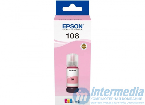 Картридж струйный Epson C13T09C64A 108 EcoTank для L8050/18050 светло-пурпурный