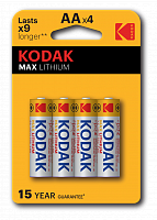 Батарейка Kodak МАХ FR6-4BL L91 AA (блистер 4 шт) LITHIUM - Интернет-магазин Intermedia.kg